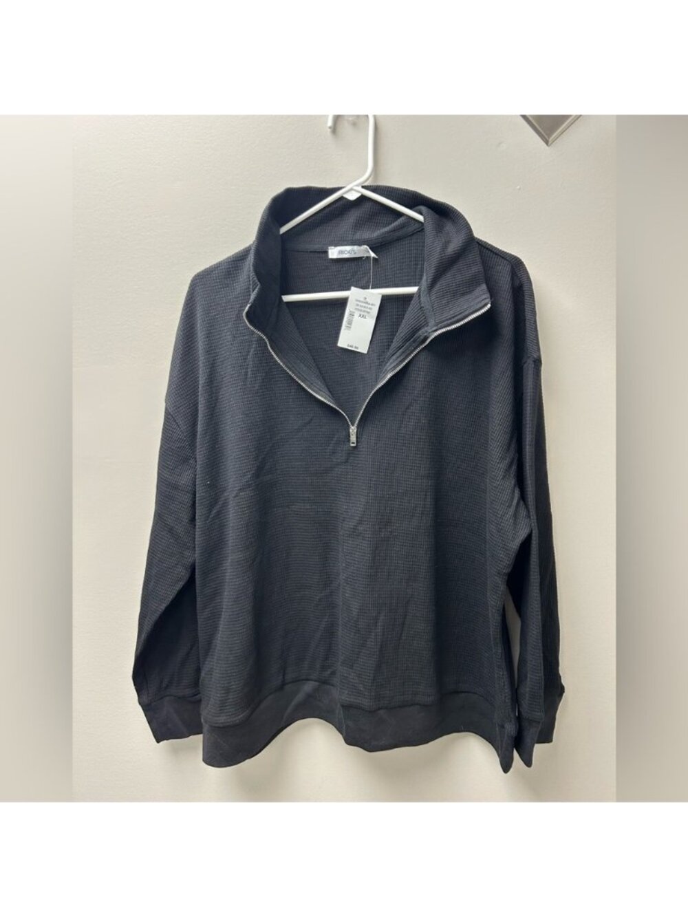 Ricki’s Women’s‎ Black Waffle Knit Quarter Zip Pullover